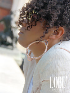 XL Copper Leather Hoops Earrings by Lobe™ - Lobe' Dangle