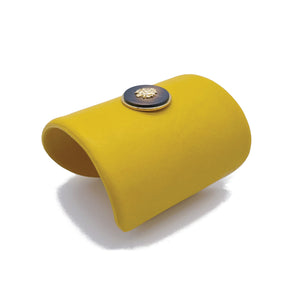 "Ivyleague" Yellow Leather Cuff with Vintage Coin