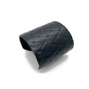 "Quilted Cuff" Black Leather Quilted Cuff