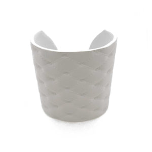 "Quilted Cuff" White Leather Quilted Cuff