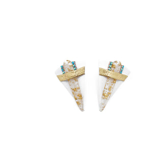 "Royal Empire" White and Gold Leather Studs