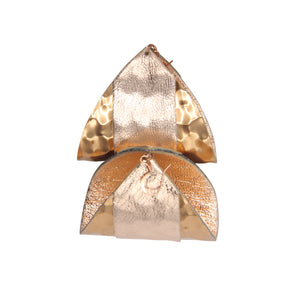 Copper Leather Earrings (Med) "Tacos" - Lobe' Dangle