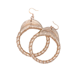 Copper Leather Hoops Earrings by Lobe'™ - Lobe' Dangle
