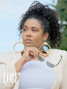XL Copper Leather Hoops Earrings by Lobe™ - Lobe' Dangle